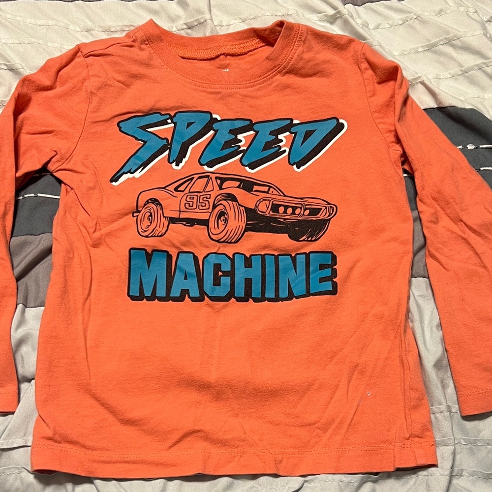 3T Boys OshKosh B'gosh PEACHY PINK Long-Sleeve 'Speed Machine' Tee